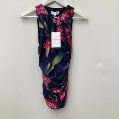 New -Witchery Womens  Size XXS Sleeveless Top Floral / Multicoloured 