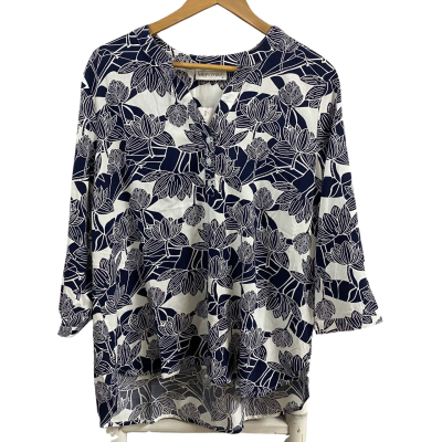 Fella Hamilton Womens  Size 12 Velora Print Tunic Navy/White