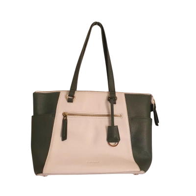Trent Nathan Womens Tote Bag Green / White 