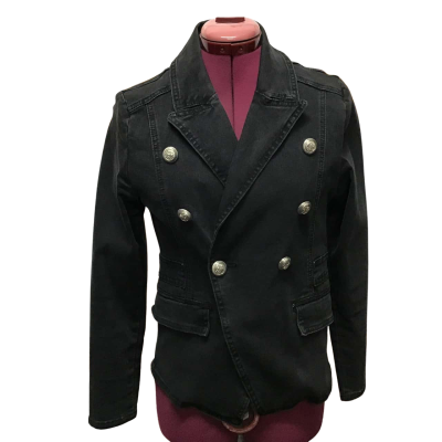 Country Denim Cotton Blend Military Blazer