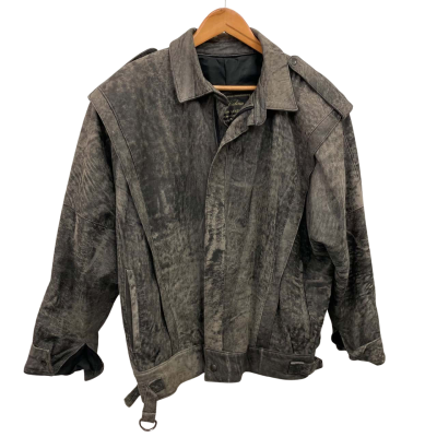  Valina Unisex Leather Jacket Grey