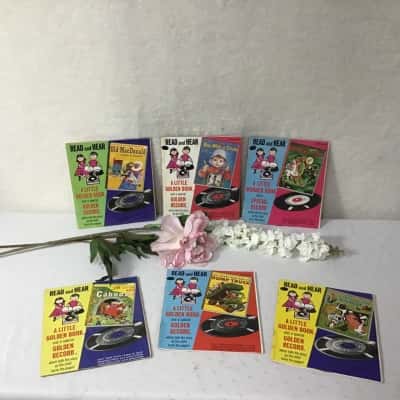 Collection of Vintage "Read and Hear" A Little Golden Book and Golden Record (x 6)