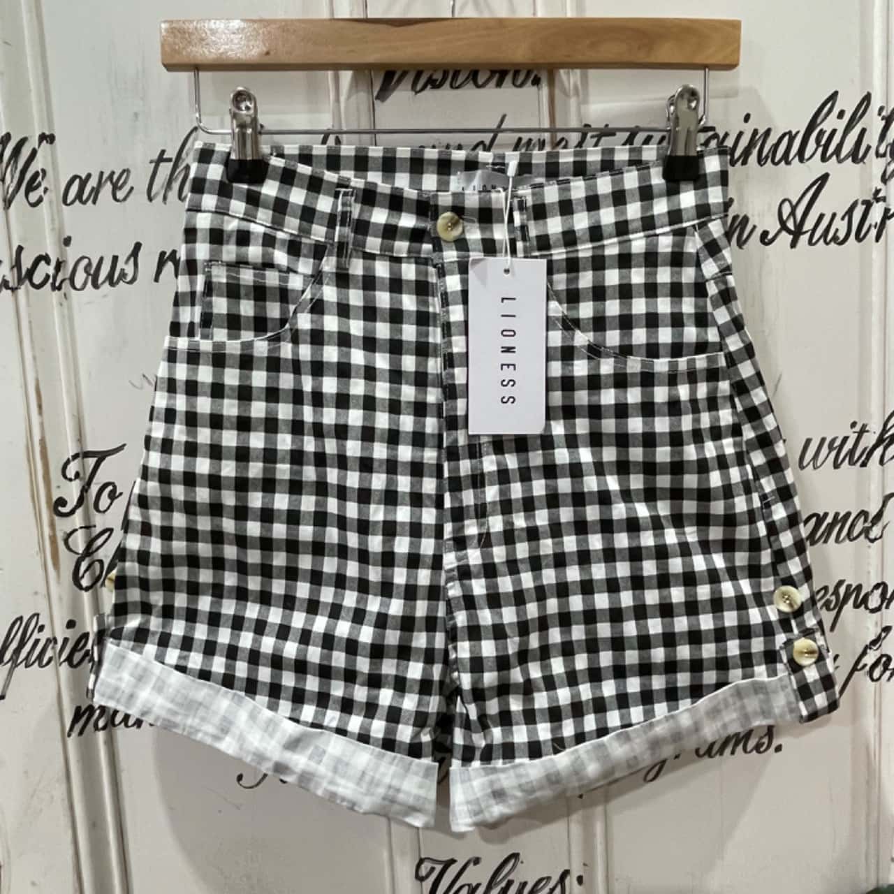ELOISE MINT GINGHAM COTTON SHORTS