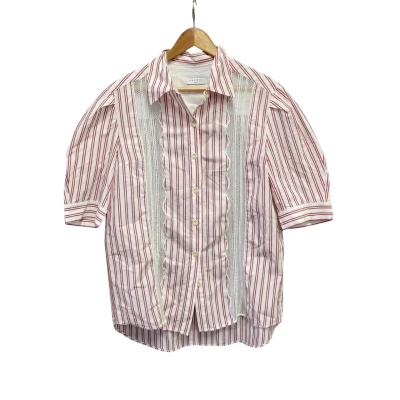 Sandro Womens  Size L / M Short Sleeve Shirt Red / Striped / White 