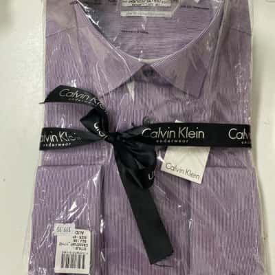 Calvin Klein Mens  Size 40 Business Shirt Blue / Purple 2 packet