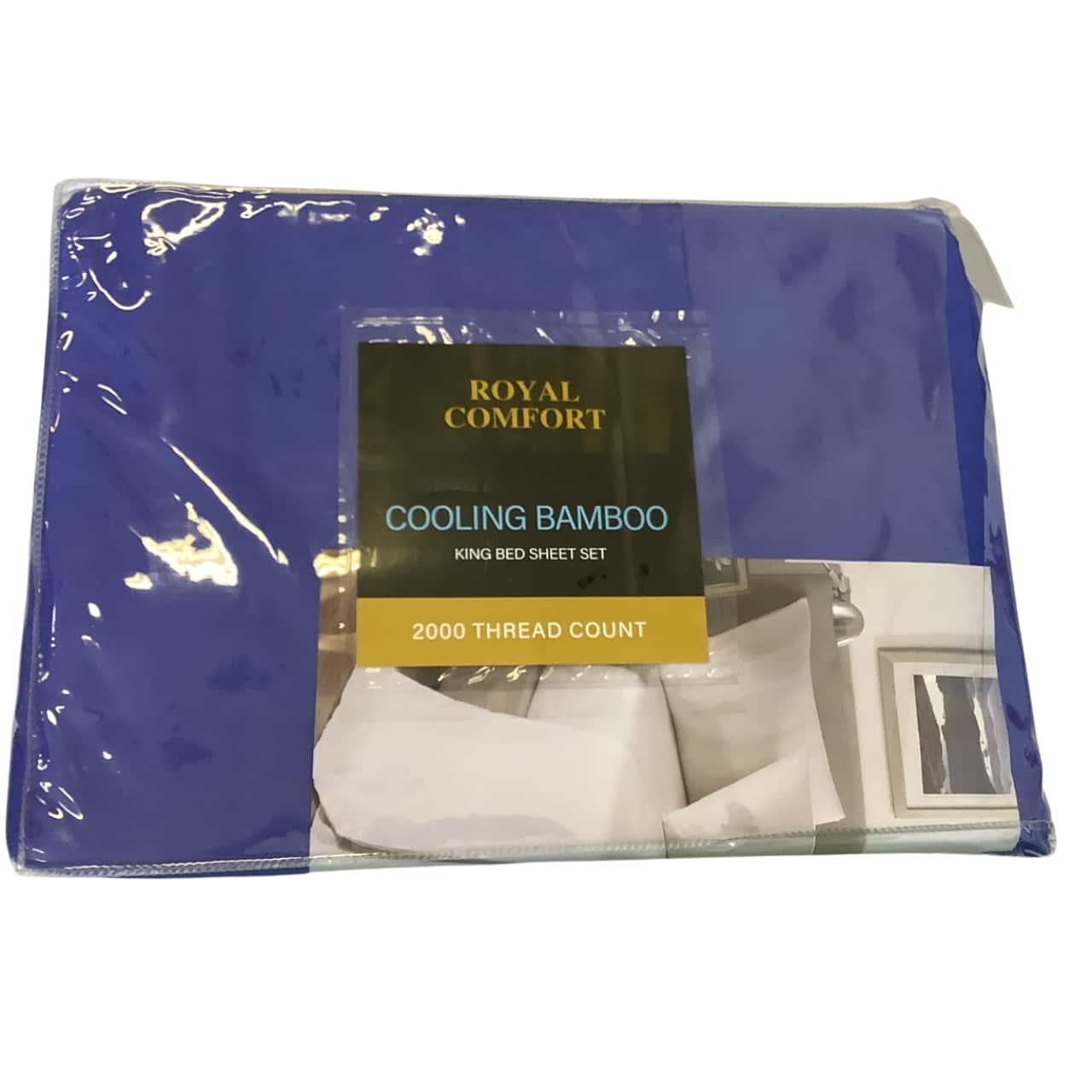 New Royal Comfort Bamboo Cooling King Bed Sheet Set BLue