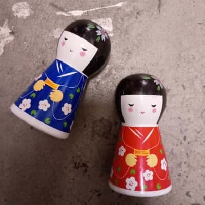 Set Kokeshi Dolls Salt & Pepper