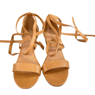 Betts Wedge Sandals in Brown. Size 10