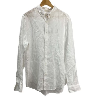 Brand New - JAG. - Mens Long Sleeve 100% Linen Shirt - Size L - White (RRP $120)