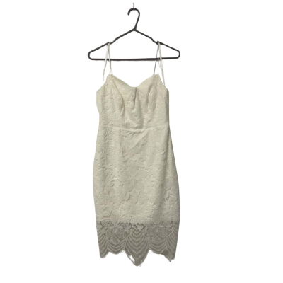 Womens Forever New Size 10 Short Strap Dress Cream 