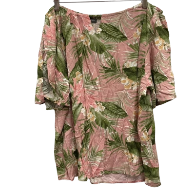 Autograph Tropical Floral Short Sleeve Cold Shoulder Top Size 20