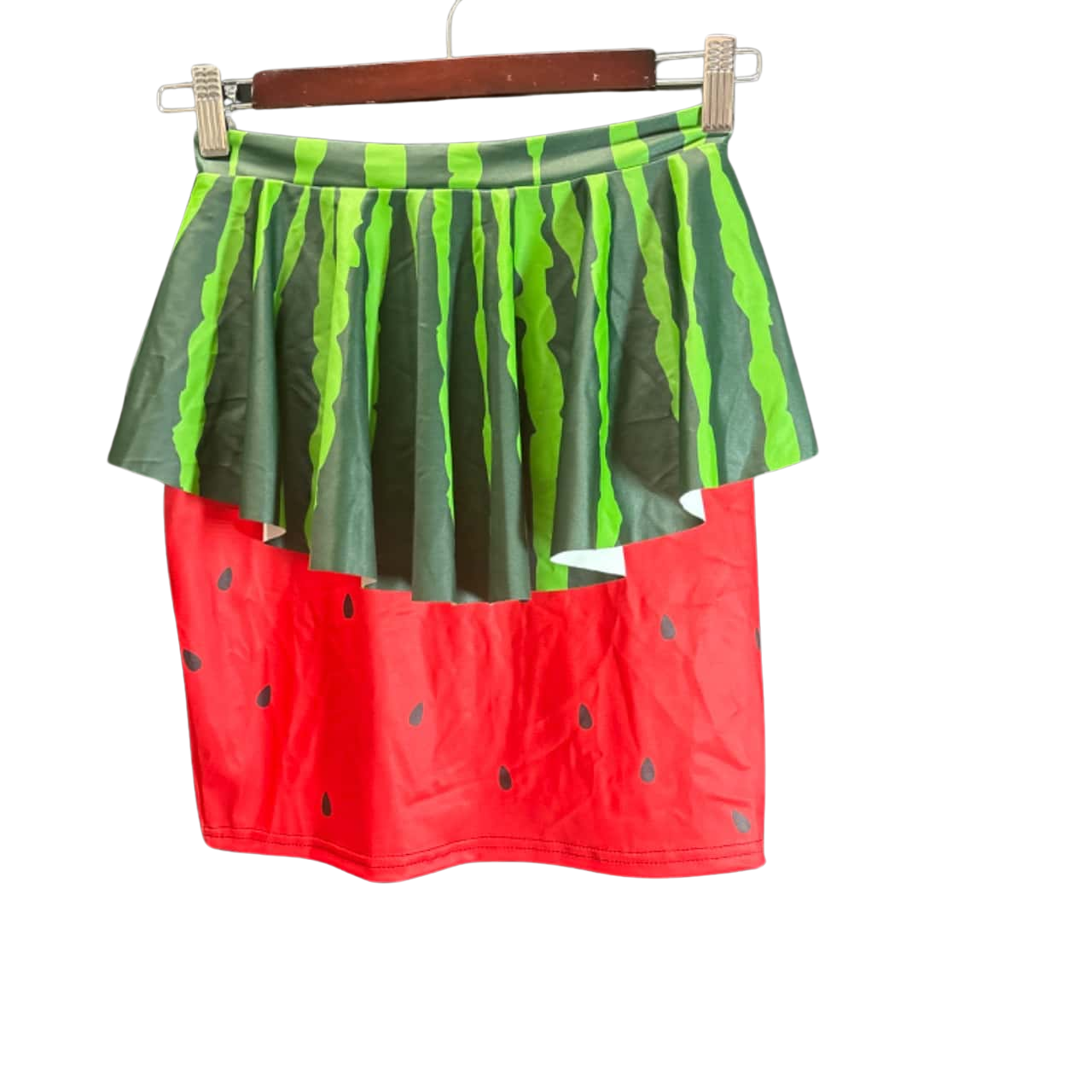 Watermelon Animal Print Flare Mini Skirt - M