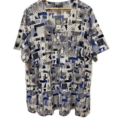 Autograph Blue Hawaii Wall Tiered Geo Print Top Size 20