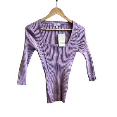 Heine Womens  Size 40 Long Sleeve Top Purple 