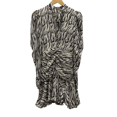 Bardot Women's Size 8 Long Sleeve Dress Animal print / Black  / White 