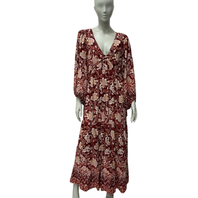 Serafina Womens  Size M Long Sleeve Dress / Maxi Dress Maroon 