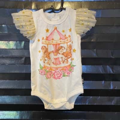 Rock Your Baby Merry Go Round Bodysuit  Size 0 