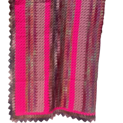 Crochet throw rug 123 x 132 cm acrylic multicoloured