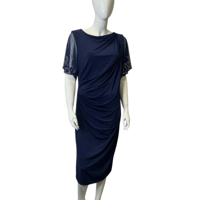 BNWT Liz Jordan Size 16 Bead peal sleeve draped dress