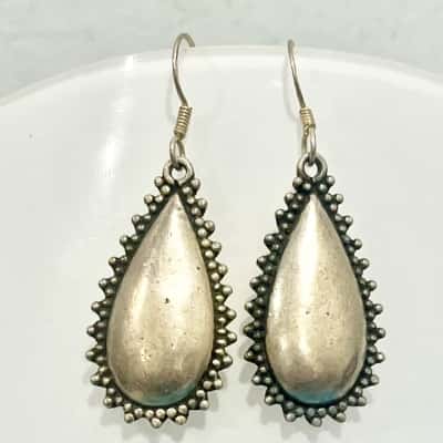 925 Silver Tear Drop Boho Earrings 