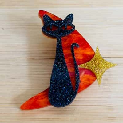 Pollybobbin Cat Brooch 