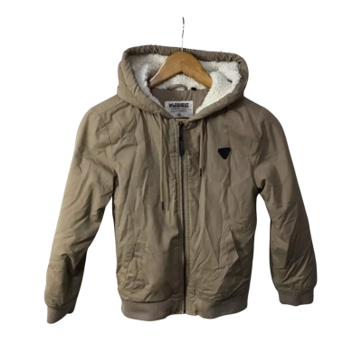 Bauhaus Kids Size 10 Beige Zip Front Hooded Jacket