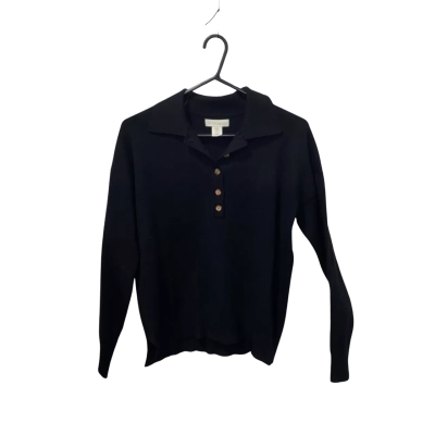 Cynthia Rowley Black Jumper With Gold Star Buttons Size M