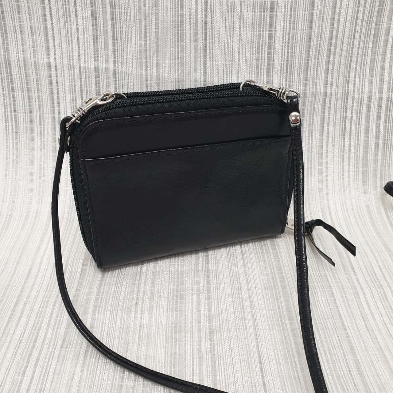 Cellini Gorgeous Black Leather Crossbody Wallet / Small Bag - RRP $169. ...
