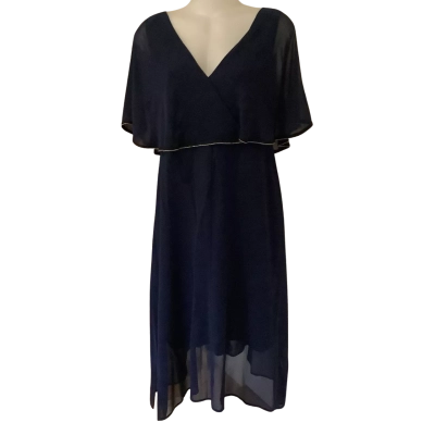 Trelise Cooper.  The Drape Escape Dress.  Navy. Silk   Size 16 