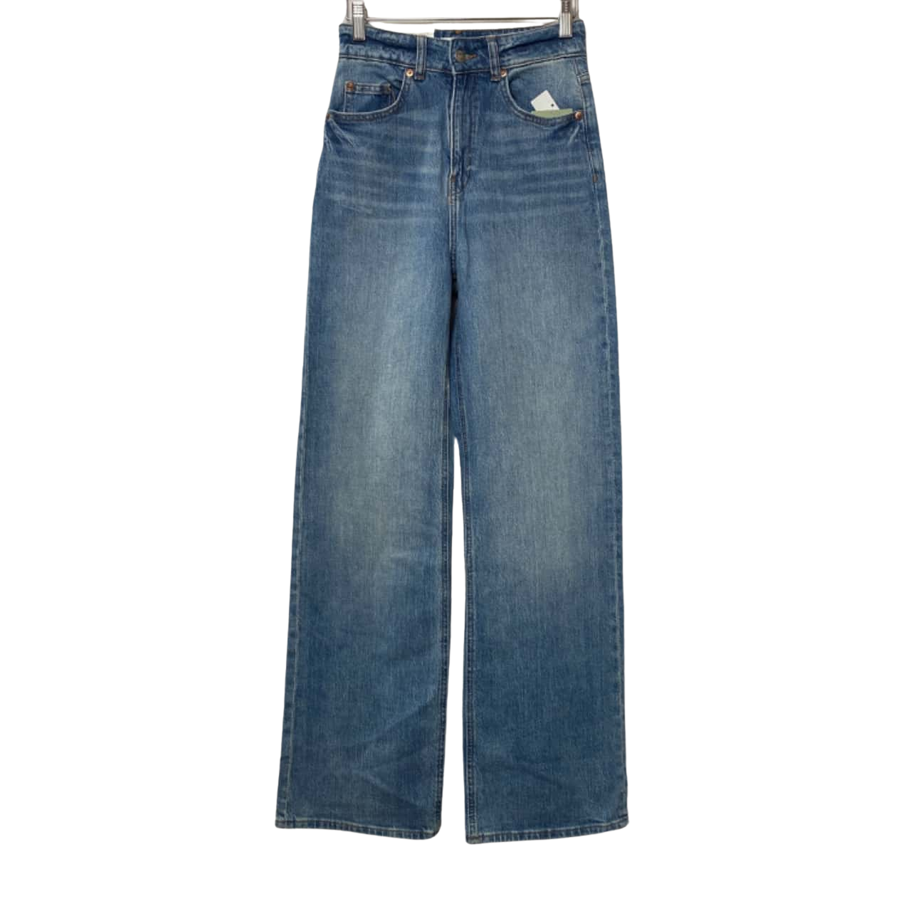 M&S Women's High Waisted Wide Leg Jeans - Classic Fit, Soft Denim, Blue, RRP £35