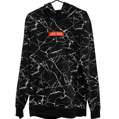 Jay Jays Mens  Size M Hoodie Black  / White Marble pattern