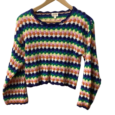 Ghanda Womens  Size S Cropped Top Multicoloured 100% cotton C