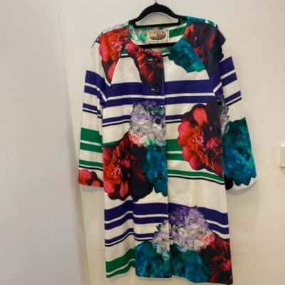 Trelise Cooper Women's Size 14 Swing Coat Floral / Multicoloured 