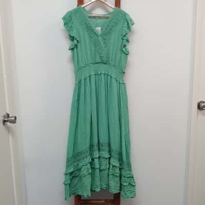 Rockmans Women's Size 16 Maxi Dress Green - New With Tags 