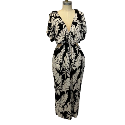 City Chic Womens  Size Plus Size / S Jumpsuit Black  / Pattern 