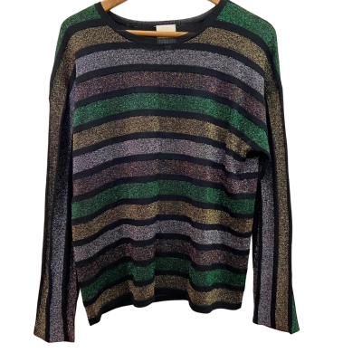 ELK Metallic Striped Top Size 10 