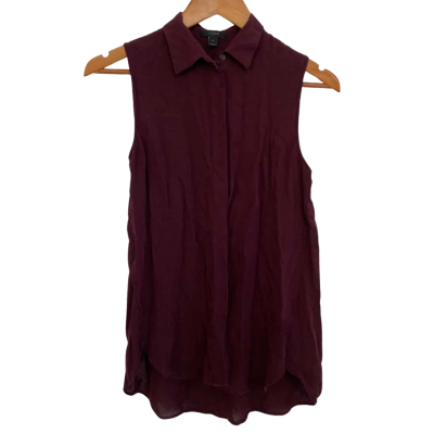 J.Crew Womens Silk Size 6 Sleeveless Top Maroon / Purple 