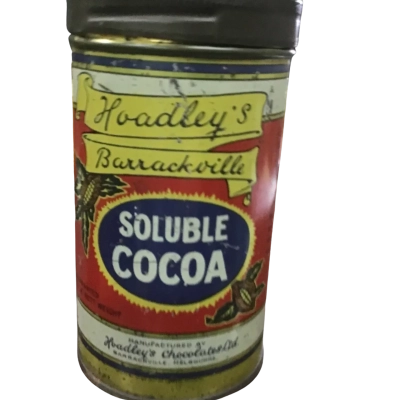 HOADLEYS BARRACKVILLE SOLUBLE COCOA 1/2LB TIN .. MELBOURNE