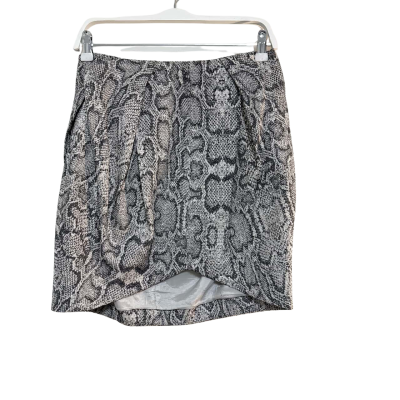 Zimmermann Womens Pleated Asymmetrical Hemline Mini Skirt Size 1 Black / White 