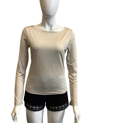 BNWT ONLY Women's Size M Long Sleeve Boatneck Top Pumice Stone 