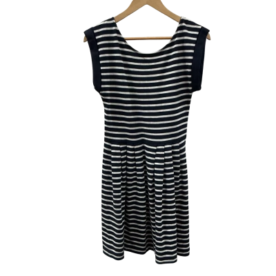 French Connection Womens  Size 12 Sleeveless Dress  Navy Blue / White 