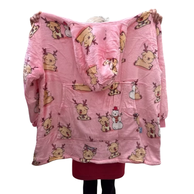 Reindeer (Oversized Hooded Blanket Hoodie (Adult Size) 