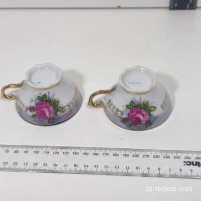 2x Mini Coffee Mugs Japanese Porcelain 