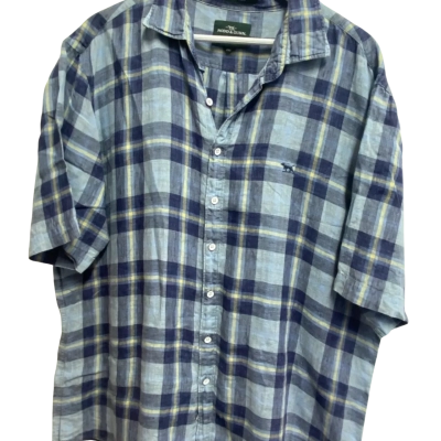 Rodd & Gunn Size XXL Polo Shirt / Short Sleeve Blue / Checked / Yellow 