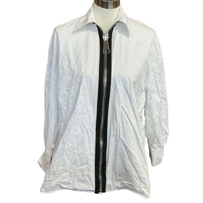 Zara Womens  Size S Zip Through Top White 