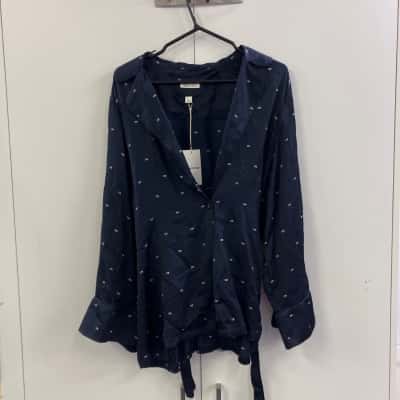 Country Road Womens  Size L Long Sleeve Shirt Blue 