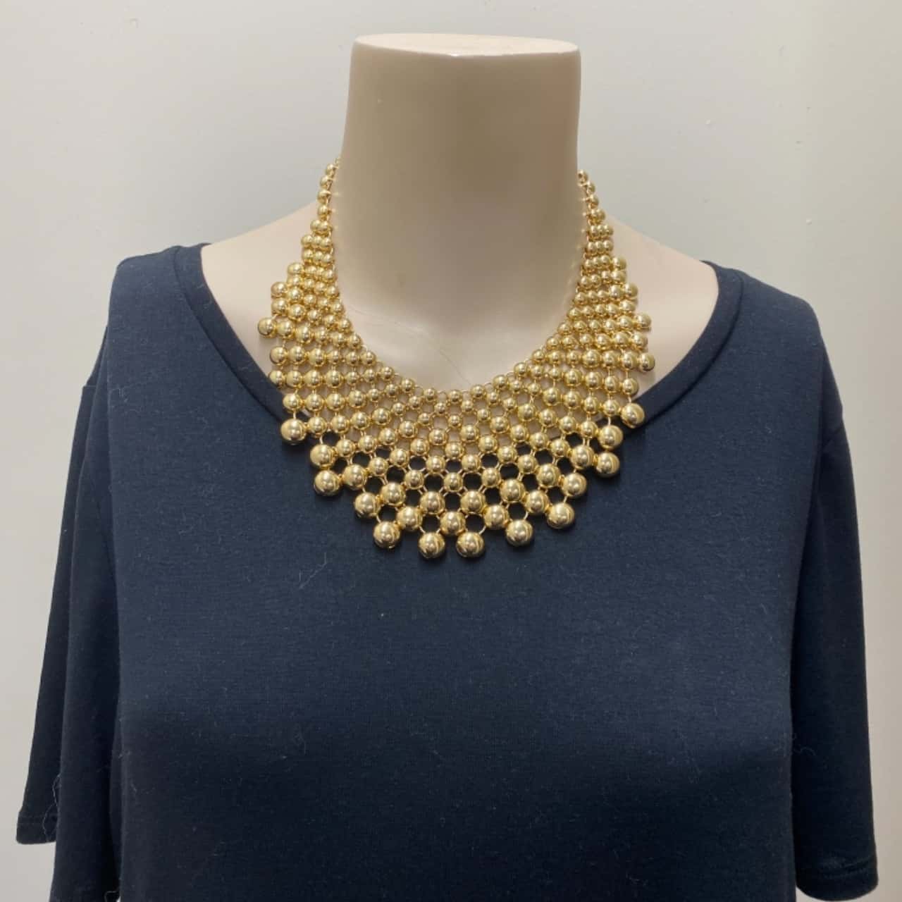 Women’s Costume Jewellery Necklace Gold Half Circles (s)