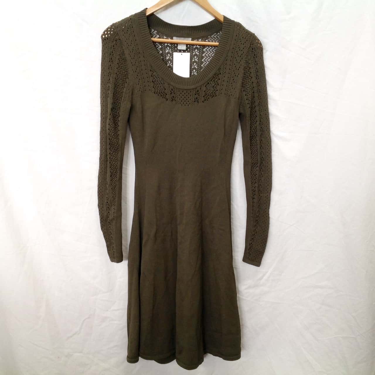 h&m green dress long sleeve
