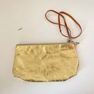 Uashmama Gold Zip Clutch