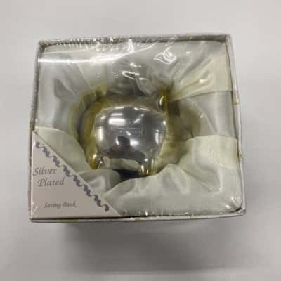 Silver plated piggy bank 